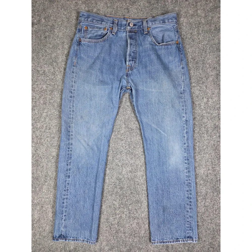 Levi's 501 Original Fit Jeans Mens 32x29 Blue Straight Leg Button Fly 00501-0193
